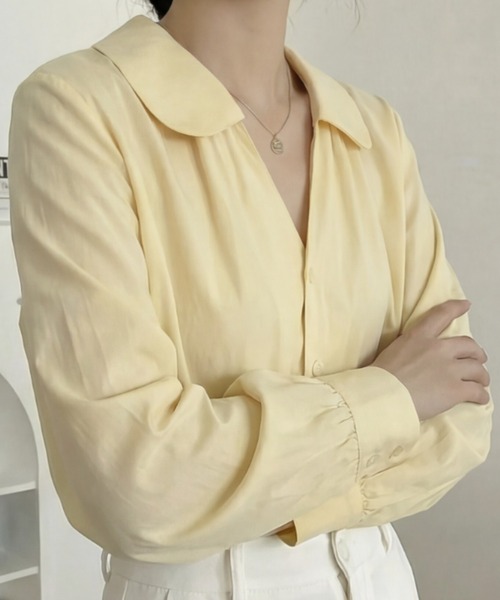 cammie(キャミー)の「丸襟ブラウス(シャツ/ブラウス・レディース・イエロー/ホワイト・M/L)」の9枚目の写真