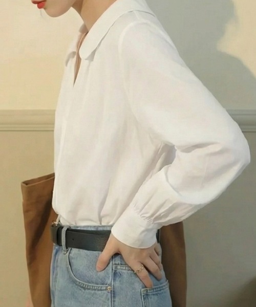 cammie(キャミー)の「丸襟ブラウス(シャツ/ブラウス・レディース・イエロー/ホワイト・M/L)」の6枚目の写真
