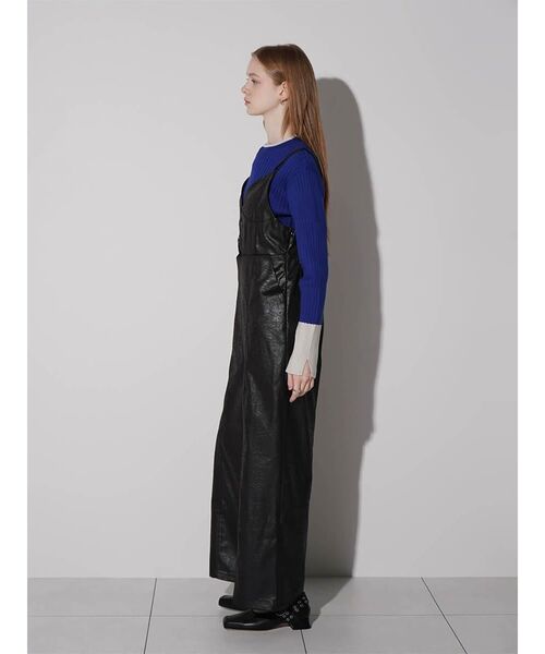 :ETHROF(イーサオブ)の「LEATHER-LIKE ALL-IN-ONE(つなぎ/オールインワン・レディース・ブラック・MEDIUM)」の5枚目の写真