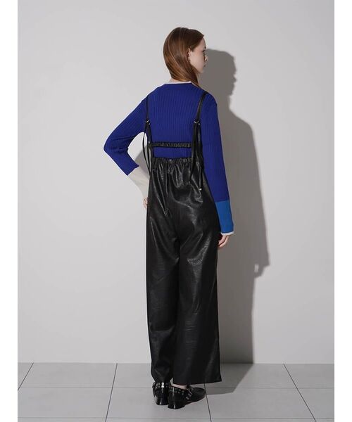 :ETHROF(イーサオブ)の「LEATHER-LIKE ALL-IN-ONE(つなぎ/オールインワン・レディース・ブラック・MEDIUM)」の7枚目の写真
