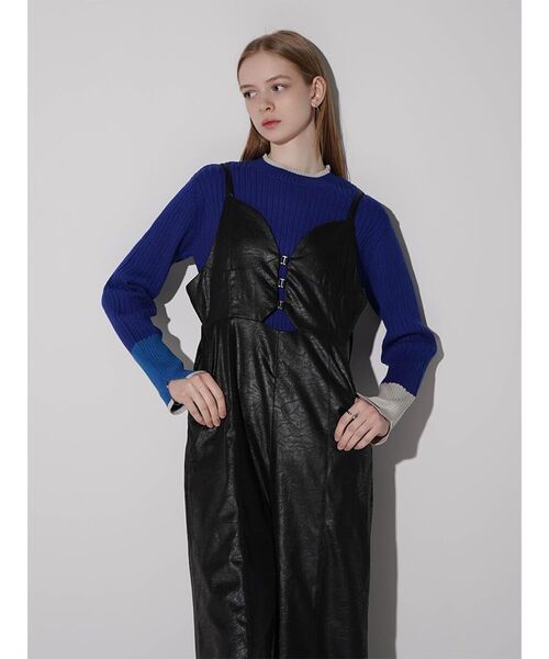 :ETHROF(イーサオブ)の「LEATHER-LIKE ALL-IN-ONE(つなぎ/オールインワン・レディース・ブラック・MEDIUM)」の9枚目の写真