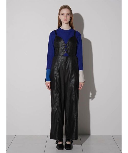 :ETHROF(イーサオブ)の「LEATHER-LIKE ALL-IN-ONE(つなぎ/オールインワン・レディース・ブラック・MEDIUM)」の12枚目の写真