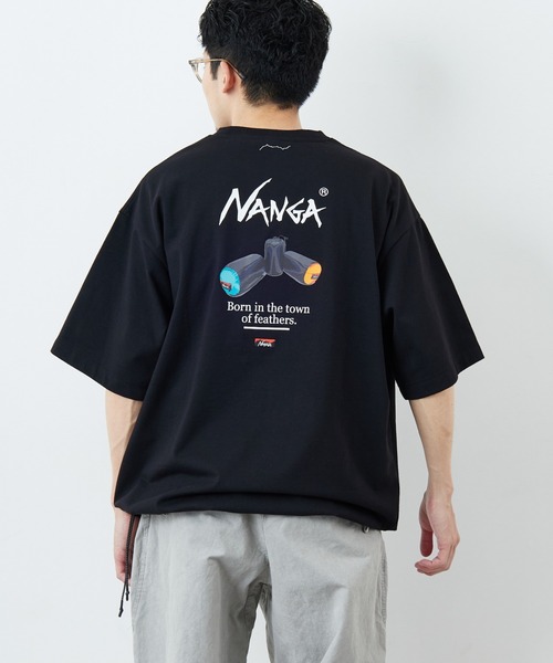 NANGA（ナンガ）の「【WEB先行予約】[NANGA/ナンガ] 別注  ルーズフィット NEBUKUROバックプリント ドローコードTシャツ（Tシャツ/カットソー・レディース・ホワイト/ブラック・XL/L/M/S）」の2枚目の写真