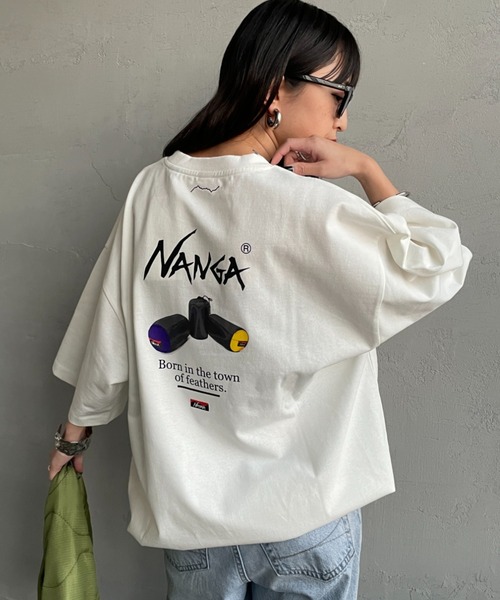 NANGA（ナンガ）の「【WEB先行予約】[NANGA/ナンガ] 別注  ルーズフィット NEBUKUROバックプリント ドローコードTシャツ（Tシャツ/カットソー・レディース・ホワイト/ブラック・XL/L/M/S）」の5枚目の写真