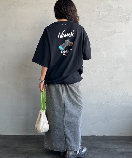 NANGA（ナンガ）の「【WEB先行予約】[NANGA/ナンガ] 別注  ルーズフィット NEBUKUROバックプリント ドローコードTシャツ（Tシャツ/カットソー・レディース・ホワイト/ブラック・XL/L/M/S）」の4枚目の写真