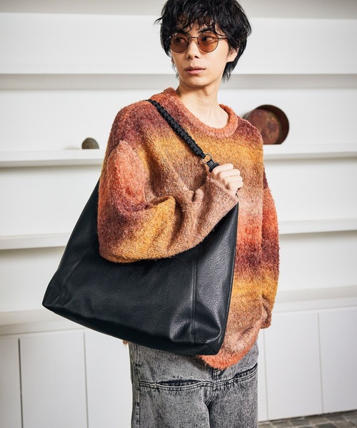 LAKOLE（ラコレ）の「コードハンドルソフトトートバッグ / 633906（トートバッグ・メンズ・ブラック/グレー・FREE）」の2枚目の写真