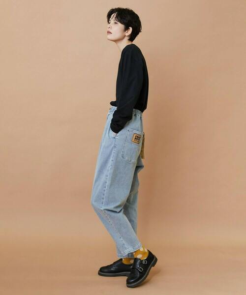 FRAPBOIS（フラボア）の「ムーブデニム テーパードパンツ（その他パンツ・レディース・ネイビー/サックスブルー・0/1/2）」の10枚目の写真