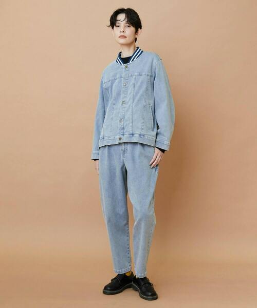 FRAPBOIS（フラボア）の「ムーブデニム テーパードパンツ（その他パンツ・レディース・ネイビー/サックスブルー・0/1/2）」の14枚目の写真