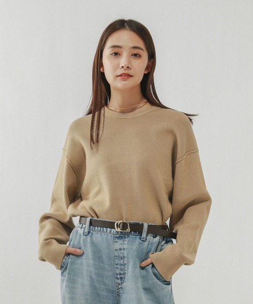 GLOBAL WORK(グローバルワーク)の「メルティアゼクループルオーバー/611262(ニット/セーター・レディース・ホワイト系その他/ネイビー/ペールイエロー/ライトブルー/ブラウン系その他・LARGE/MEDIUM)」の3枚目の写真