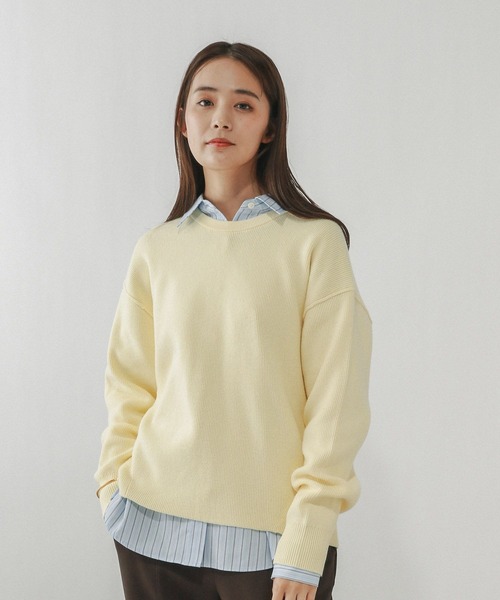 GLOBAL WORK(グローバルワーク)の「メルティアゼクループルオーバー/611262(ニット/セーター・レディース・ホワイト系その他/ネイビー/ペールイエロー/ライトブルー/ブラウン系その他・LARGE/MEDIUM)」の5枚目の写真