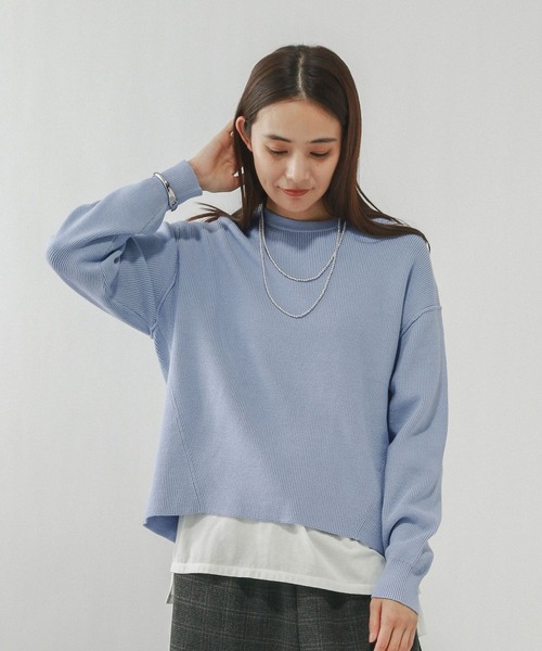 GLOBAL WORK(グローバルワーク)の「メルティアゼクループルオーバー/611262(ニット/セーター・レディース・ホワイト系その他/ネイビー/ペールイエロー/ライトブルー/ブラウン系その他・LARGE/MEDIUM)」の1枚目の写真