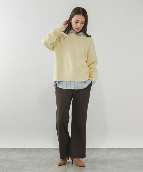 GLOBAL WORK(グローバルワーク)の「メルティアゼクループルオーバー/611262(ニット/セーター・レディース・ホワイト系その他/ネイビー/ペールイエロー/ライトブルー/ブラウン系その他・LARGE/MEDIUM)」の14枚目の写真