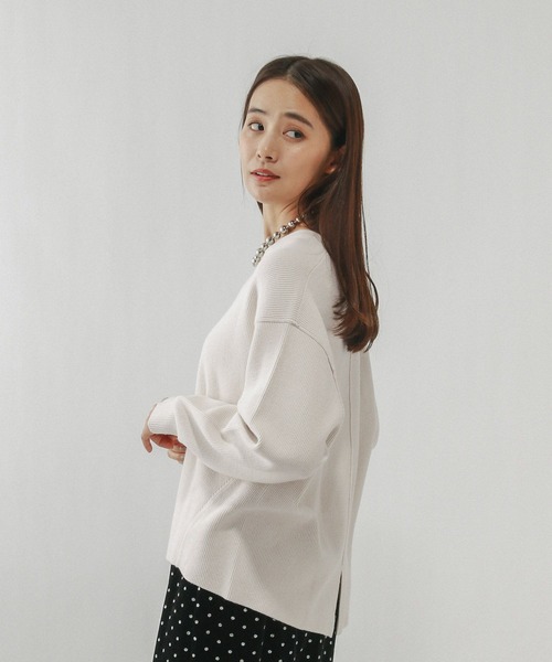 GLOBAL WORK(グローバルワーク)の「メルティアゼクループルオーバー/611262(ニット/セーター・レディース・ホワイト系その他/ネイビー/ペールイエロー/ライトブルー/ブラウン系その他・LARGE/MEDIUM)」の8枚目の写真