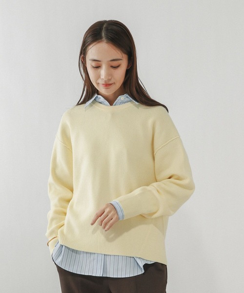 GLOBAL WORK(グローバルワーク)の「メルティアゼクループルオーバー/611262(ニット/セーター・レディース・ホワイト系その他/ネイビー/ペールイエロー/ライトブルー/ブラウン系その他・LARGE/MEDIUM)」の15枚目の写真