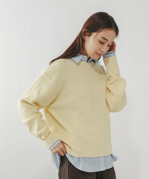 GLOBAL WORK(グローバルワーク)の「メルティアゼクループルオーバー/611262(ニット/セーター・レディース・ホワイト系その他/ネイビー/ペールイエロー/ライトブルー/ブラウン系その他・LARGE/MEDIUM)」の16枚目の写真