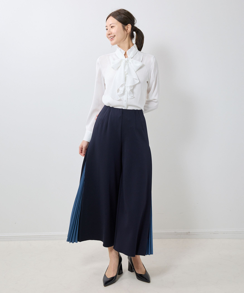 NARACAMICIE（ナラカミーチェ）の「【NARACAMICIE】サイドプリーツパンツ（その他パンツ・レディース・ネイビー/グレー系/ブラック・XL/M）」の6枚目の写真