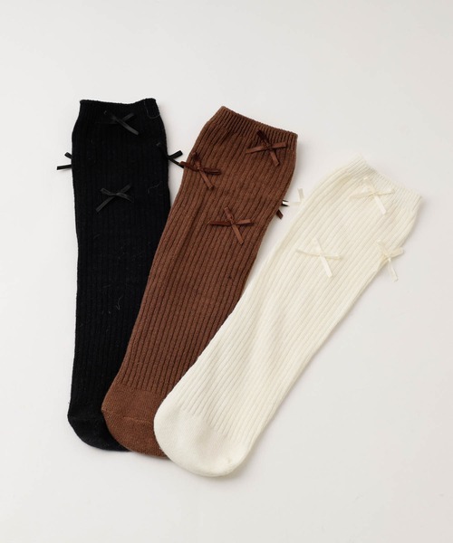 URBAN CHERRY（アーバンチェリー）の「【3足セット】リボンソックス（ソックス/靴下・キッズ・ブラック・FREE）」の3枚目の写真