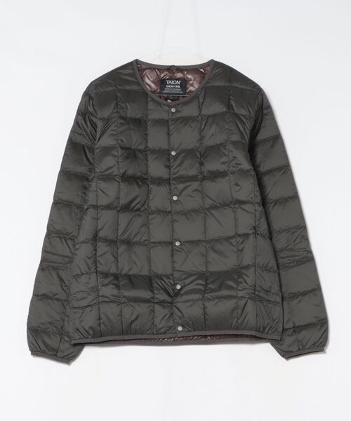 TAION(タイオン)の「TAION/タイオン/【MENS】CREW NECK BUTTON DOWN JACKET(ダウンジャケット/コート・メンズ・オリーブ系3/グレー系その他6・M/XL/L)」の8枚目の写真
