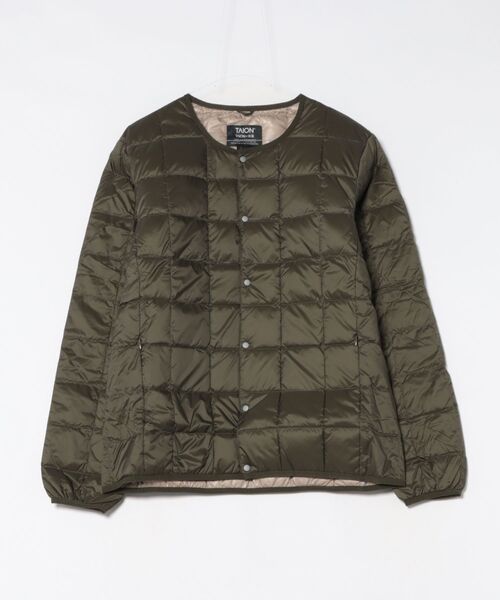 TAION(タイオン)の「TAION/タイオン/【MENS】CREW NECK BUTTON DOWN JACKET(ダウンジャケット/コート・メンズ・オリーブ系3/グレー系その他6・M/XL/L)」の9枚目の写真