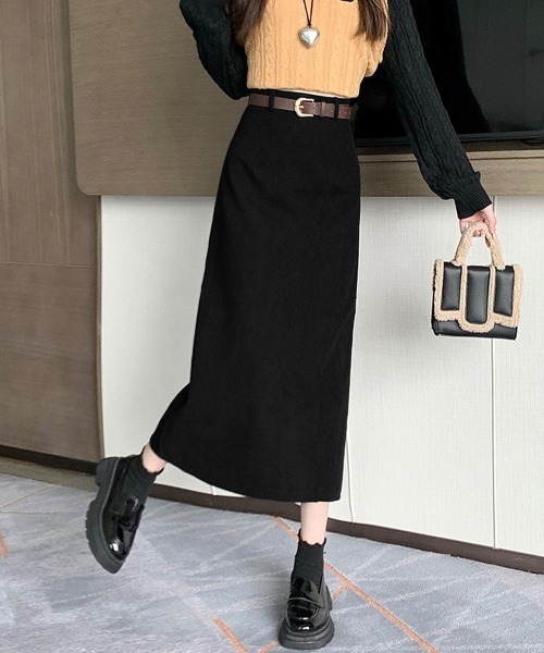 Miniministore(ミニミニストア)の「コーデュロイタイトスカート ベルト付き(スカート・レディース・ブラウン/ベージュ/ブラック/カーキ・L/M/XL/S)」の19枚目の写真