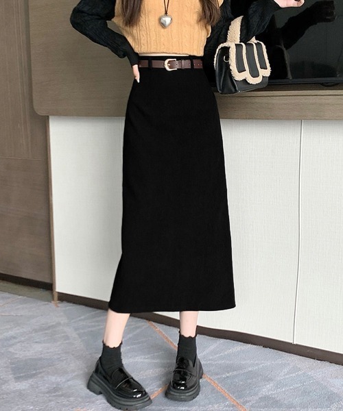 Miniministore(ミニミニストア)の「コーデュロイタイトスカート ベルト付き(スカート・レディース・ブラウン/ベージュ/ブラック/カーキ・L/M/XL/S)」の20枚目の写真