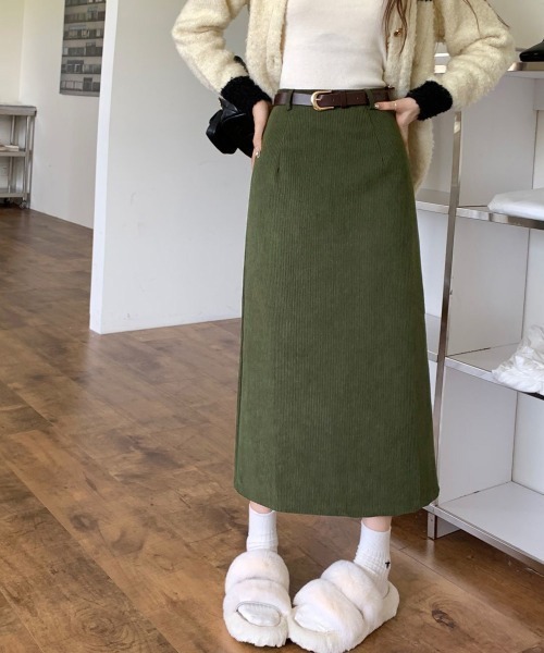 Miniministore(ミニミニストア)の「コーデュロイタイトスカート ベルト付き(スカート・レディース・ブラウン/ベージュ/ブラック/カーキ・L/M/XL/S)」の15枚目の写真
