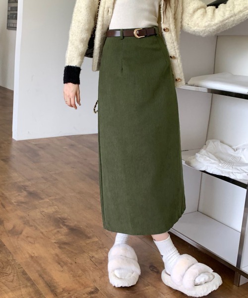 Miniministore(ミニミニストア)の「コーデュロイタイトスカート ベルト付き(スカート・レディース・ブラウン/ベージュ/ブラック/カーキ・L/M/XL/S)」の17枚目の写真