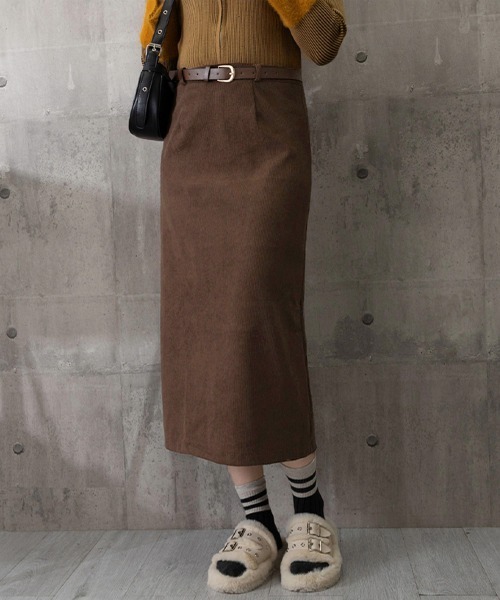 Miniministore(ミニミニストア)の「コーデュロイタイトスカート ベルト付き(スカート・レディース・ブラウン/ベージュ/ブラック/カーキ・L/M/XL/S)」の18枚目の写真