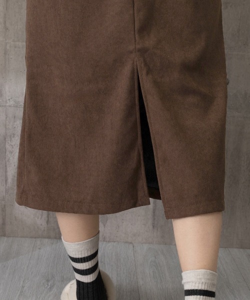 Miniministore(ミニミニストア)の「コーデュロイタイトスカート ベルト付き(スカート・レディース・ブラウン/ベージュ/ブラック/カーキ・L/M/XL/S)」の9枚目の写真