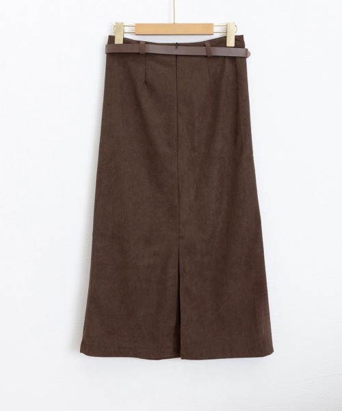 Miniministore(ミニミニストア)の「コーデュロイタイトスカート ベルト付き(スカート・レディース・ブラウン/ベージュ/ブラック/カーキ・L/M/XL/S)」の11枚目の写真