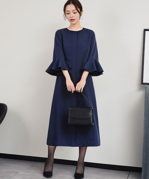喪服・礼服】フォーマルワンピース 3WAYリボン付き フレアスリーブ