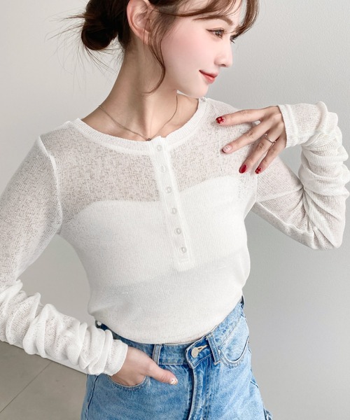 新品未使用タグ付き mei-meiメイメイストレッチ シアーフリル袖 カットソー 新品未使用タグ付き mei-meiメイメイストレッチ シアーフリル袖