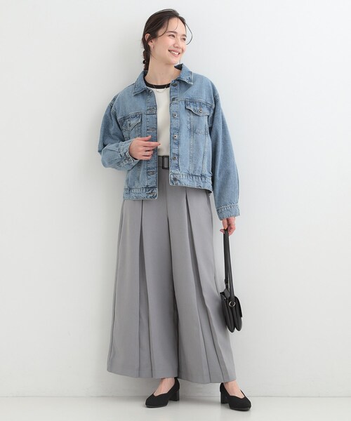 SHOO・LA・RUE(シューラルー)の「【SHOO・LA・RUE DENIM】ゆったりシルエットで大人カジュアル ゆるGジャン(デニムジャケット・レディース・ブルー系その他/ネイビー/ブルー・01/02/03/04)」の6枚目の写真