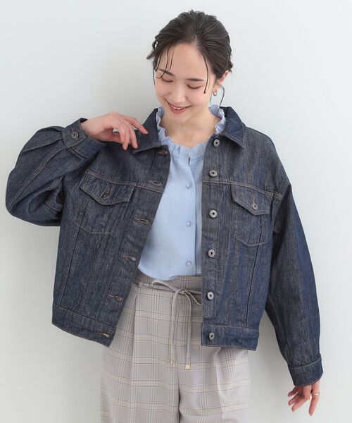 SHOO・LA・RUE(シューラルー)の「【SHOO・LA・RUE DENIM】ゆったりシルエットで大人カジュアル ゆるGジャン(デニムジャケット・レディース・ブルー系その他/ネイビー/ブルー・01/02/03/04)」の12枚目の写真