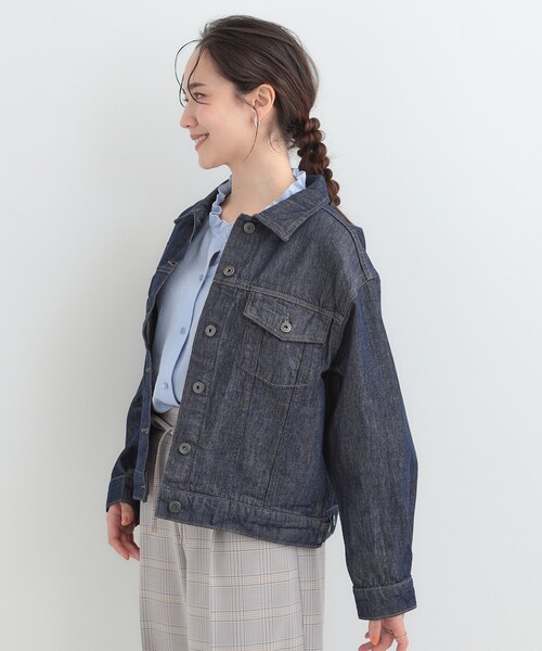 SHOO・LA・RUE(シューラルー)の「【SHOO・LA・RUE DENIM】ゆったりシルエットで大人カジュアル ゆるGジャン(デニムジャケット・レディース・ブルー系その他/ネイビー/ブルー・01/02/03/04)」の13枚目の写真