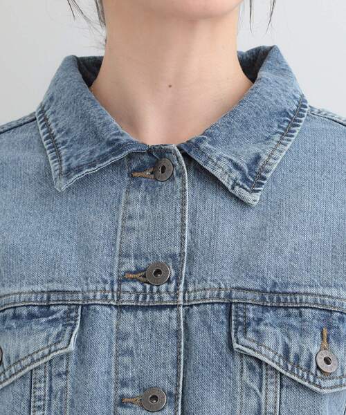 SHOO・LA・RUE(シューラルー)の「【SHOO・LA・RUE DENIM】ゆったりシルエットで大人カジュアル ゆるGジャン(デニムジャケット・レディース・ブルー系その他/ネイビー/ブルー・01/02/03/04)」の19枚目の写真