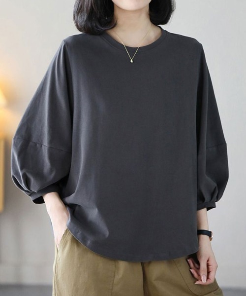 Flugge(フラッジー)の「袖ボリューム長袖カットソー(Tシャツ/カットソー・レディース・ブラウン/ホワイト/グレー/ブラック・MEDIUM/LARGE)」の5枚目の写真