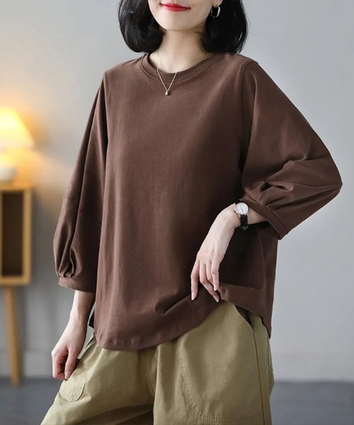Flugge(フラッジー)の「袖ボリューム長袖カットソー(Tシャツ/カットソー・レディース・ブラウン/ホワイト/グレー/ブラック・MEDIUM/LARGE)」の12枚目の写真