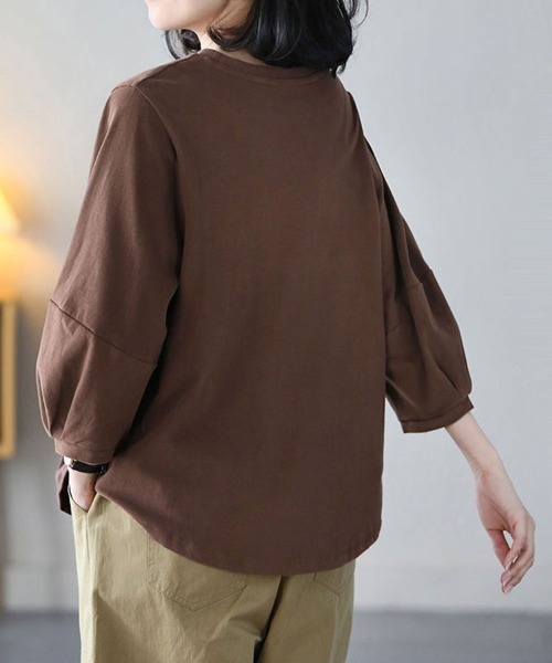 Flugge(フラッジー)の「袖ボリューム長袖カットソー(Tシャツ/カットソー・レディース・ブラウン/ホワイト/グレー/ブラック・MEDIUM/LARGE)」の14枚目の写真