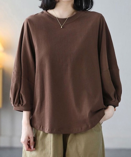 Flugge(フラッジー)の「袖ボリューム長袖カットソー(Tシャツ/カットソー・レディース・ブラウン/ホワイト/グレー/ブラック・MEDIUM/LARGE)」の15枚目の写真