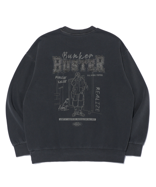 BUNKERBUSTER(バンカーバスター)の「刺繍ドローイングスウェット MP3TU647_CHARCOAL(スウェット・メンズ・その他・105/95/100)」の1枚目の写真