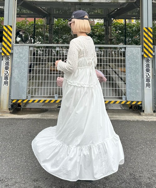 Alley Tokyo(アリートーキョー)の「コットンフリルキャミワンピ(ワンピース・レディース・オフホワイト/スミクロ・FREE)」の16枚目の写真