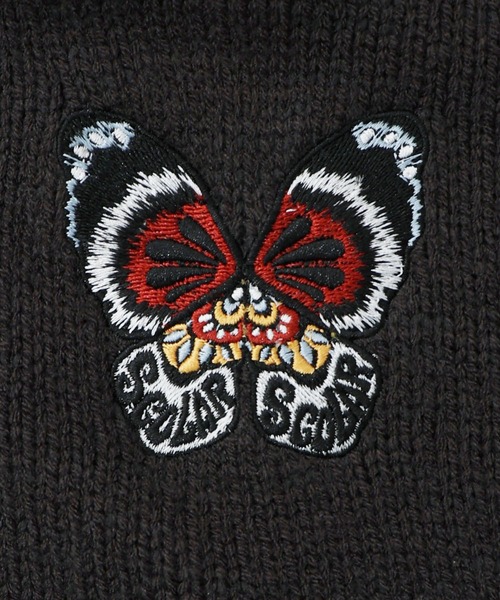 ScoLar（スカラー）の「153769：蝶刺繍ニットカーディガン（カーディガン/ボレロ・レディース・チャコールグレー/アイボリー・M）」の10枚目の写真