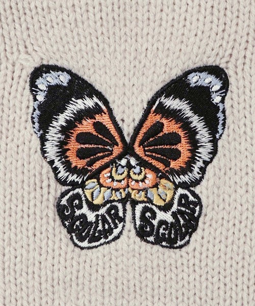 ScoLar（スカラー）の「153769：蝶刺繍ニットカーディガン（カーディガン/ボレロ・レディース・チャコールグレー/アイボリー・M）」の12枚目の写真