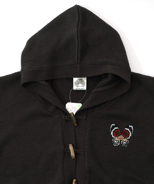 ScoLar（スカラー）の「153769：蝶刺繍ニットカーディガン（カーディガン/ボレロ・レディース・チャコールグレー/アイボリー・M）」の13枚目の写真