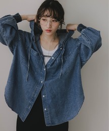 210nouve | テンセルデニム オーバーサイズ フーディ シャツ(シャツ/ブラウス)