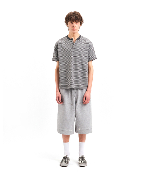 POKER FACE（ポーカーフェイス）の「STRIPE HENLEY NECK T-SHIRTS GREY（Tシャツ/カットソー・レディース・その他・1/3/2）」の4枚目の写真