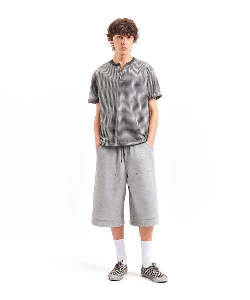 POKER FACE（ポーカーフェイス）の「STRIPE HENLEY NECK T-SHIRTS GREY（Tシャツ/カットソー・レディース・その他・1/3/2）」の5枚目の写真