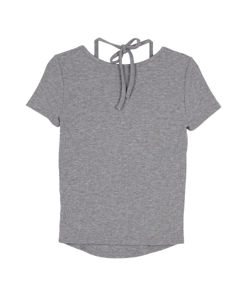 HIGH SCHOOL DISCO(ハイスクールディスコ)の「レースホルターネックショートスリーブTシャツグレー(Tシャツ/カットソー・レディース・その他・FREE)」の3枚目の写真