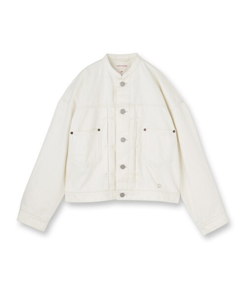 DRESSTERIOR(ドレステリア)の「【ウォッシャブル】バンドカラー ホワイトGジャン(デニムジャケット・レディース・オフホワイト・34/36/38)」の2枚目の写真